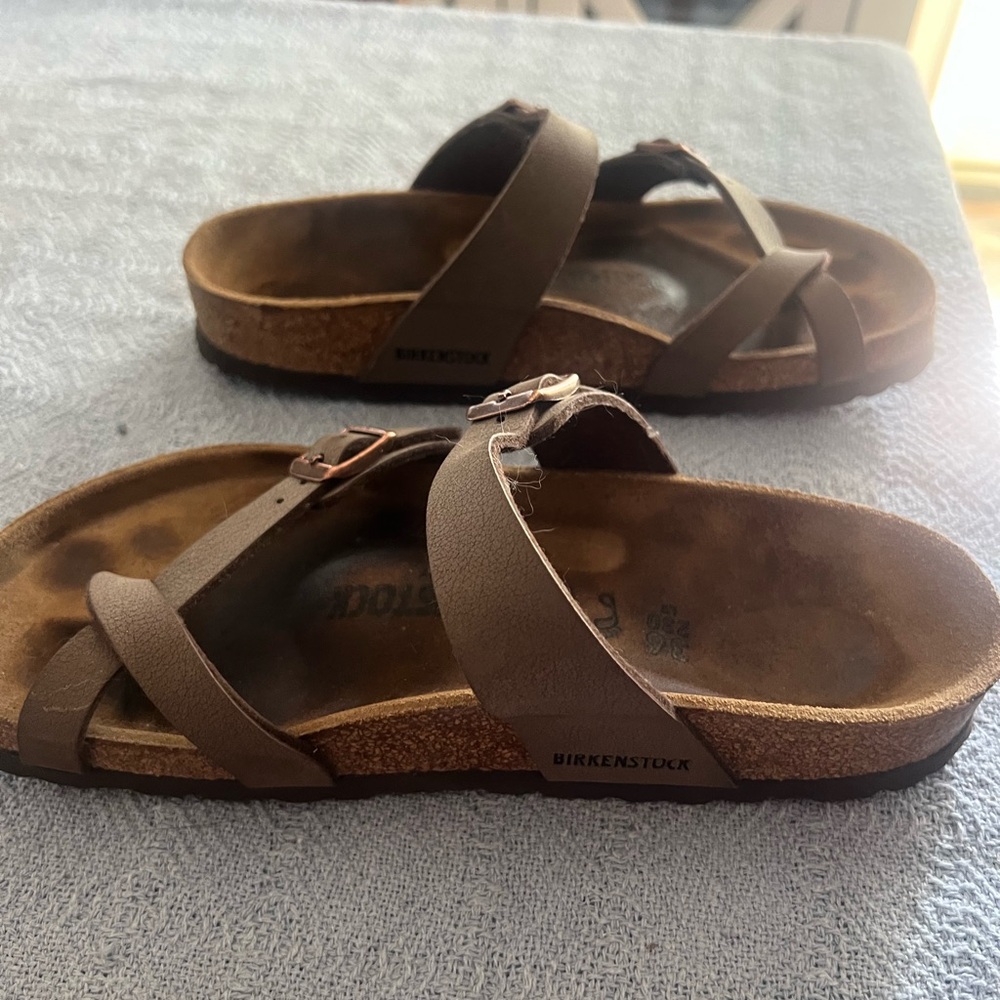 Birkenstock Dark Brown Cross-Strap Sandals - Picture 2 of 3